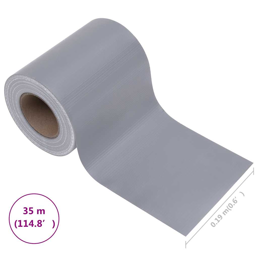 Sichtschutzleiste PVC 35 x 0,19 m Matt Hellgrau