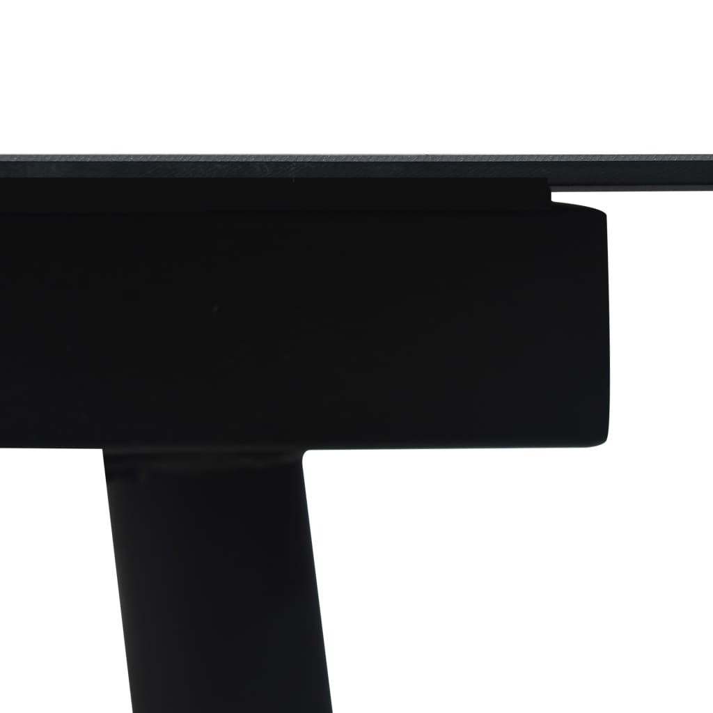Table à manger de jardin noire 190x90x74 cm acier et verre