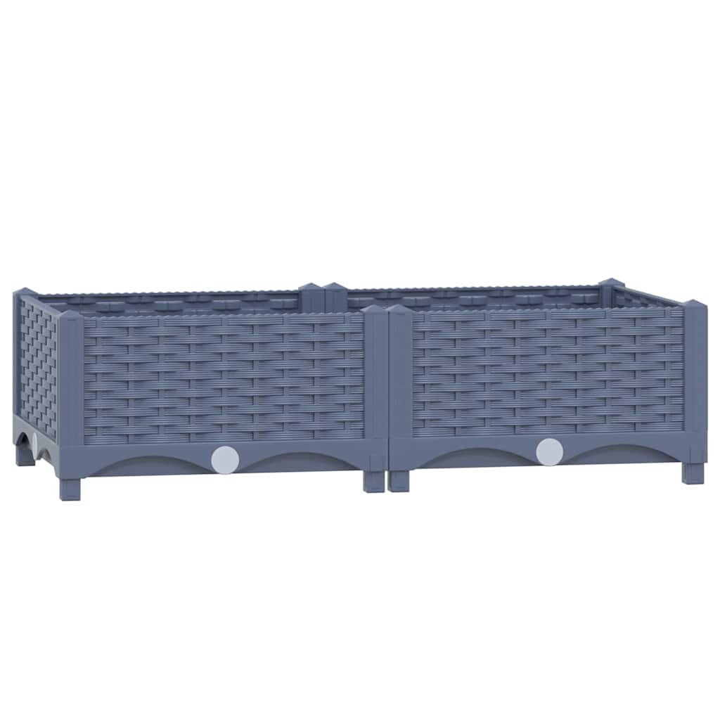 Jardinière surélevée 80x40x23 cm en polypropylène