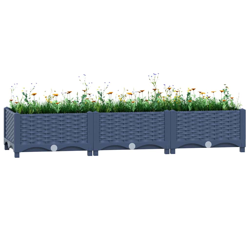 Jardinière surélevée 120x40x23 cm en polypropylène