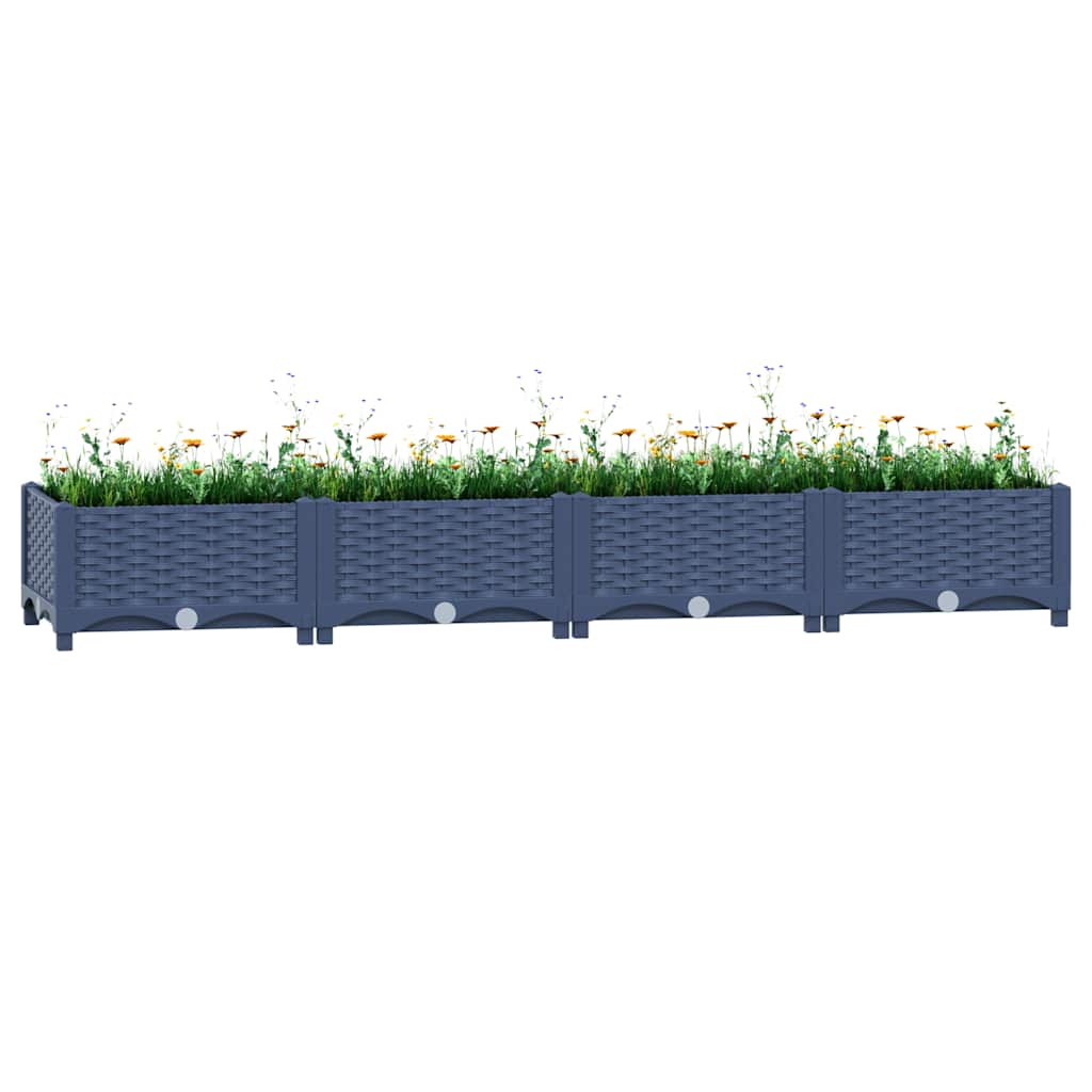Jardinière surélevée 160x40x23 cm en polypropylène