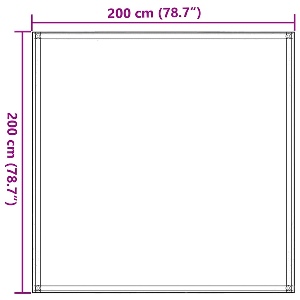 Zeltteppich 200x200 cm Schwarz