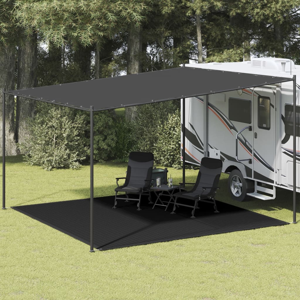 Tent carpet 400x400 cm black HDPE