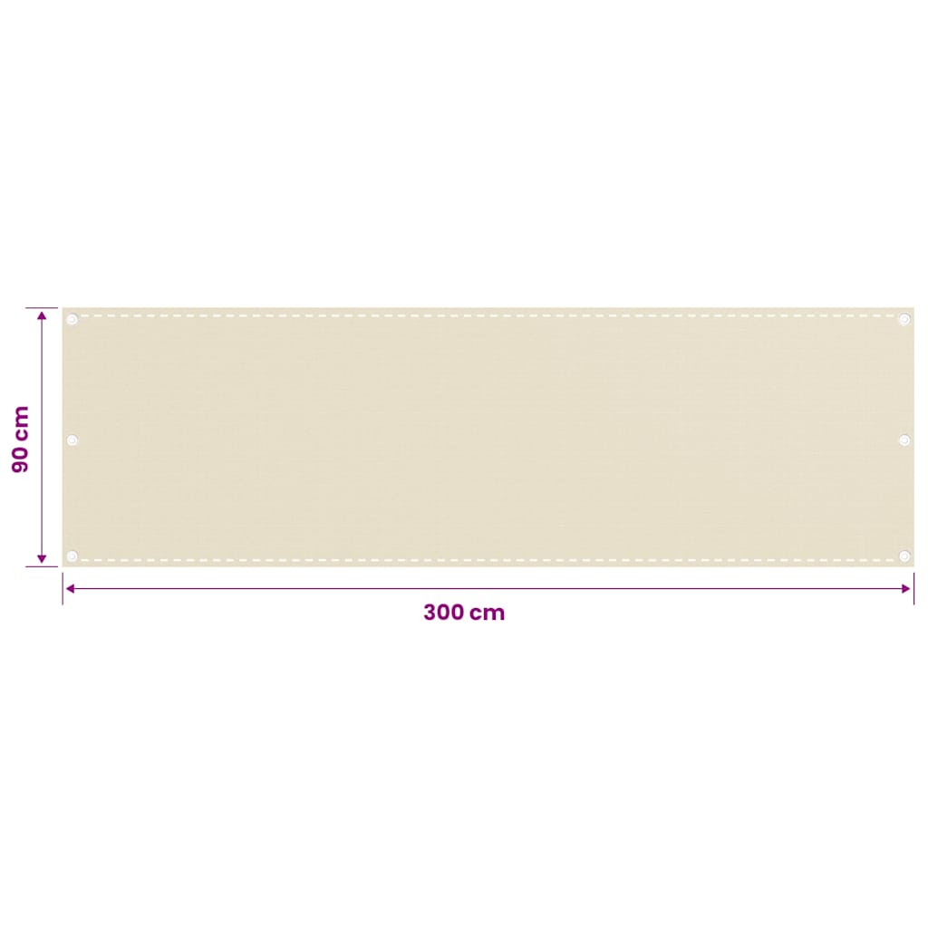 Balkon Sichtschutz Creme 90x300 cm HDPE