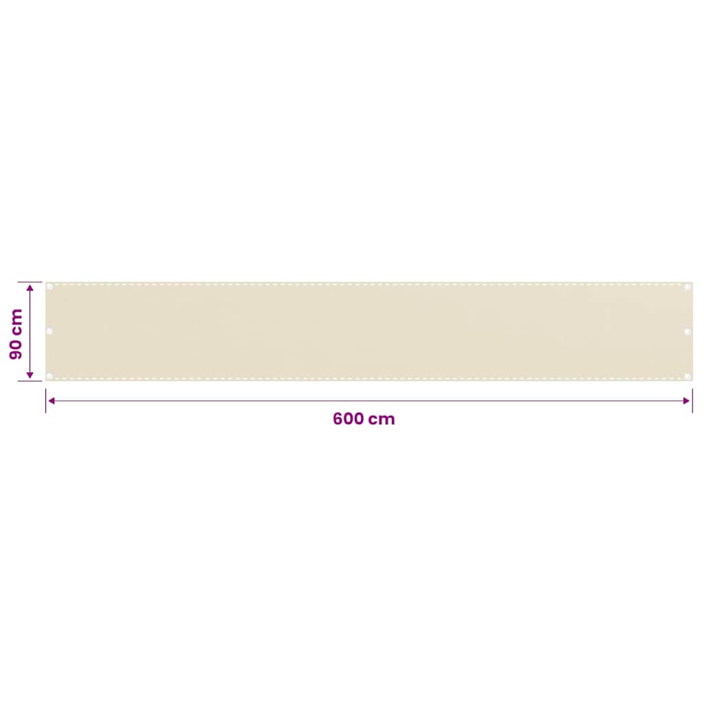 Balkon Sichtschutz Creme 90x600 cm HDPE