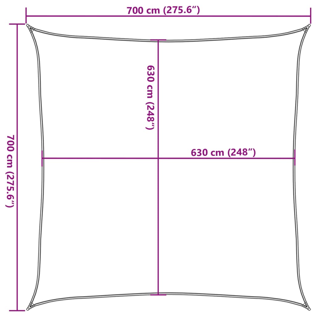Sonnensegel 160 g/m² Beige 2x2,5 m HDPE