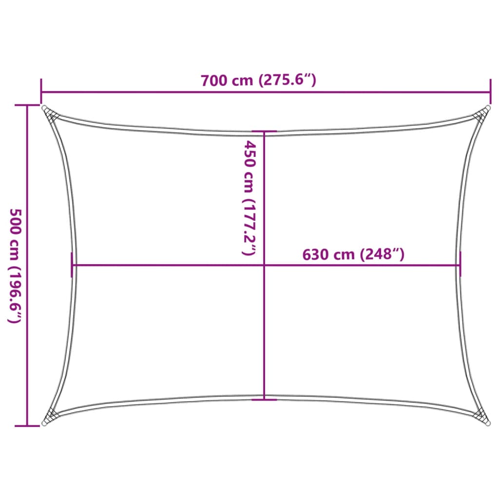 Sonnensegel 160 g/m² Beige 5x7 m HDPE
