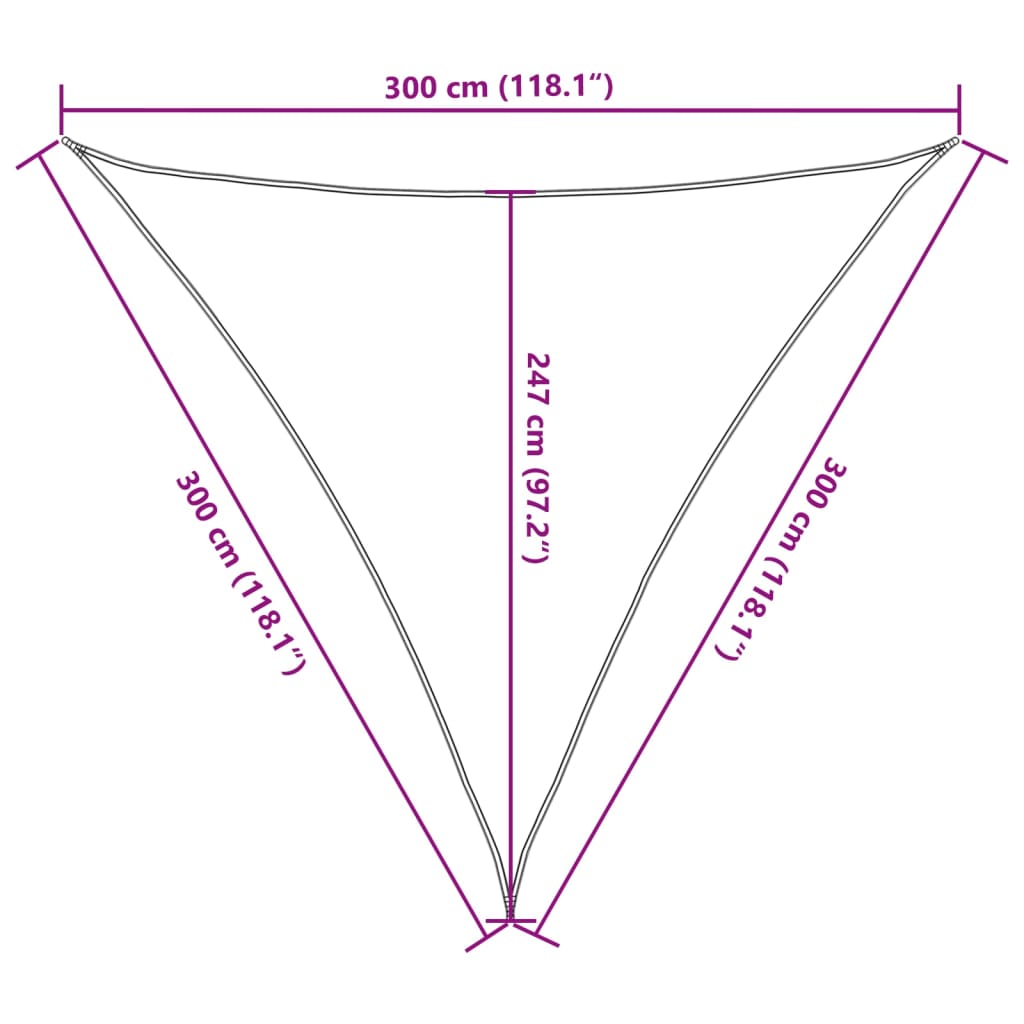 Sonnensegel 160 g/m² Beige 3x3x3 m HDPE