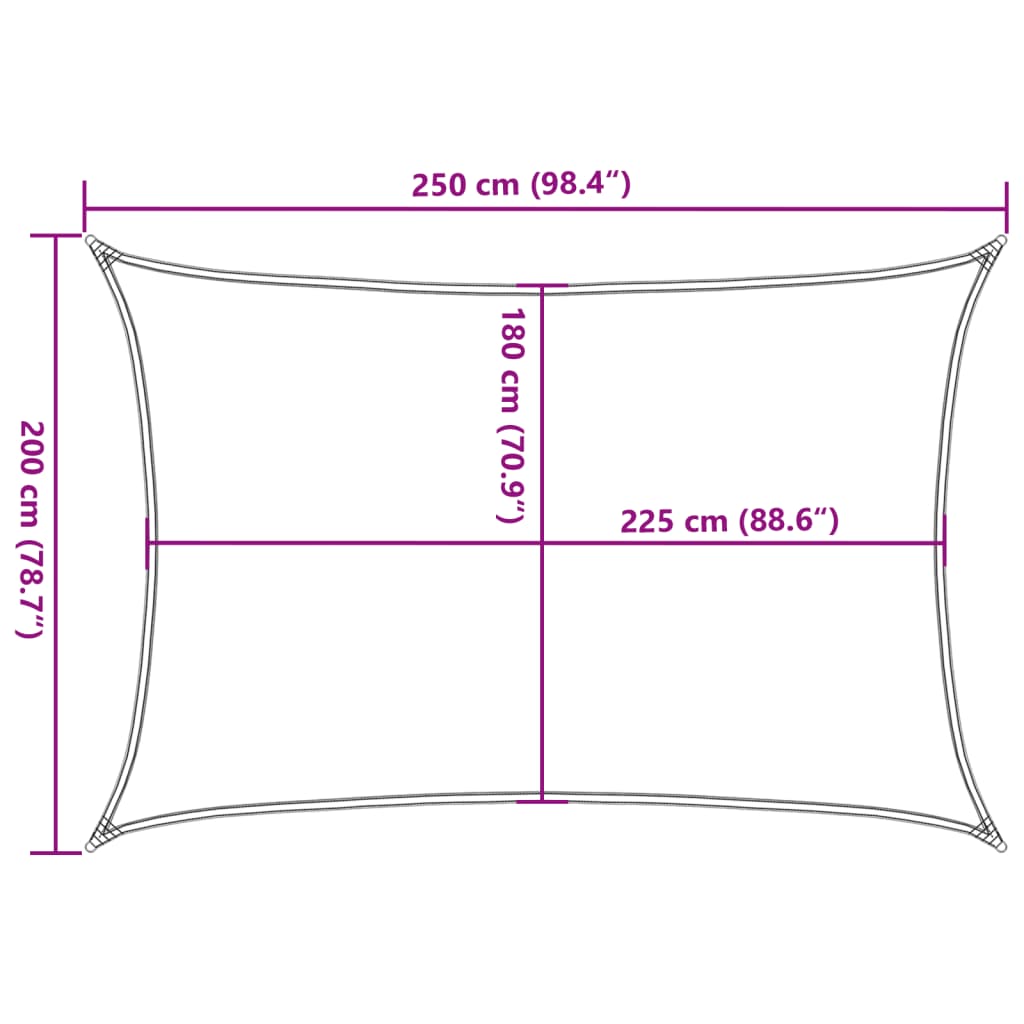 Sonnensegel 160 g/m² Terrakotta 2x2,5 m HDPE