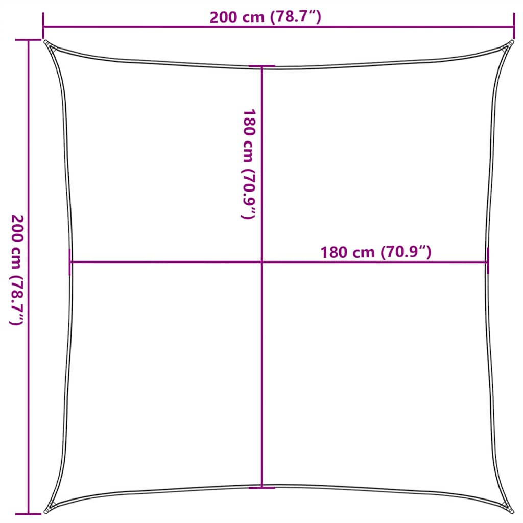 Sonnensegel 160 g/m² Taupe 2x2 m HDPE