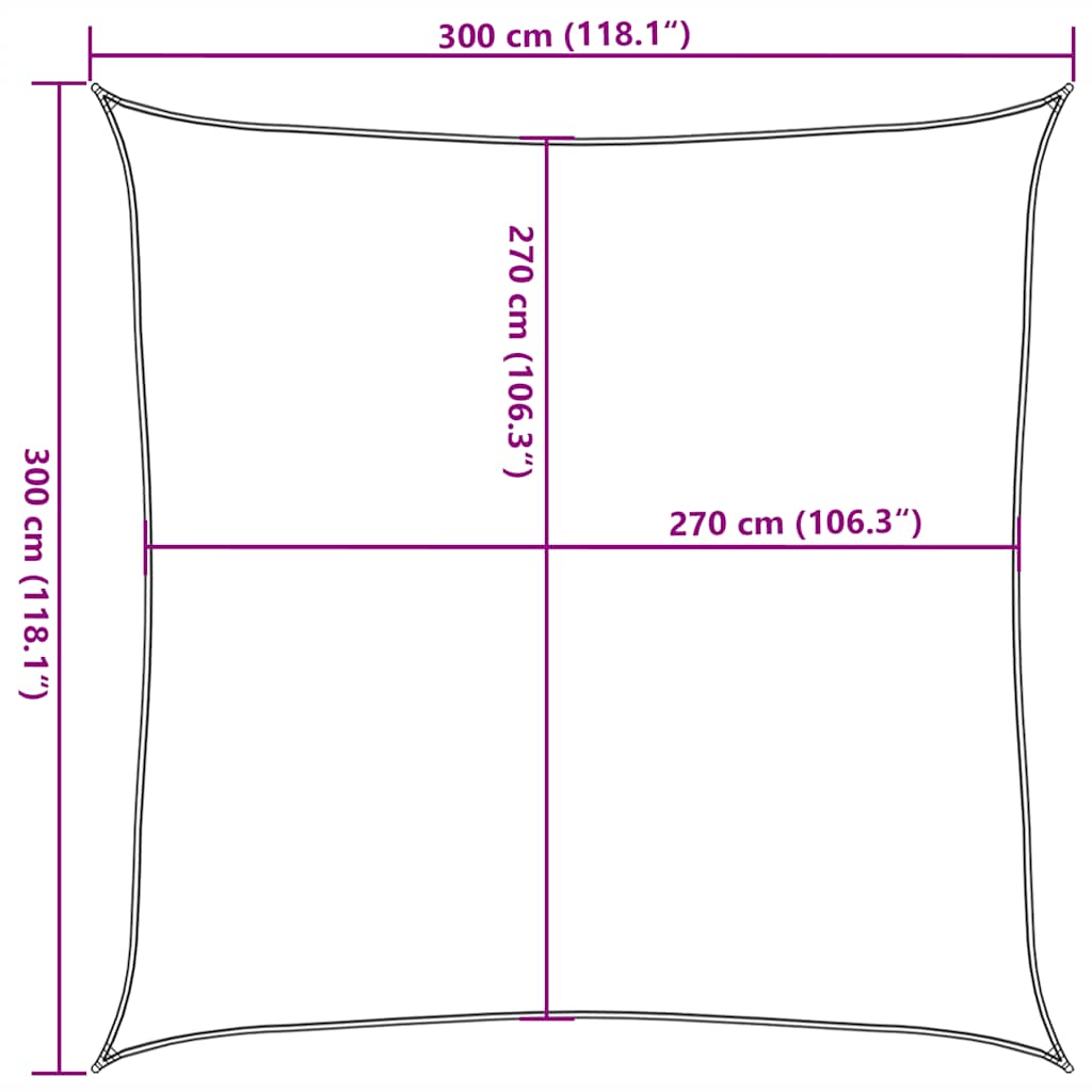 Sonnensegel 160 g/m² Rot 3x3 m HDPE
