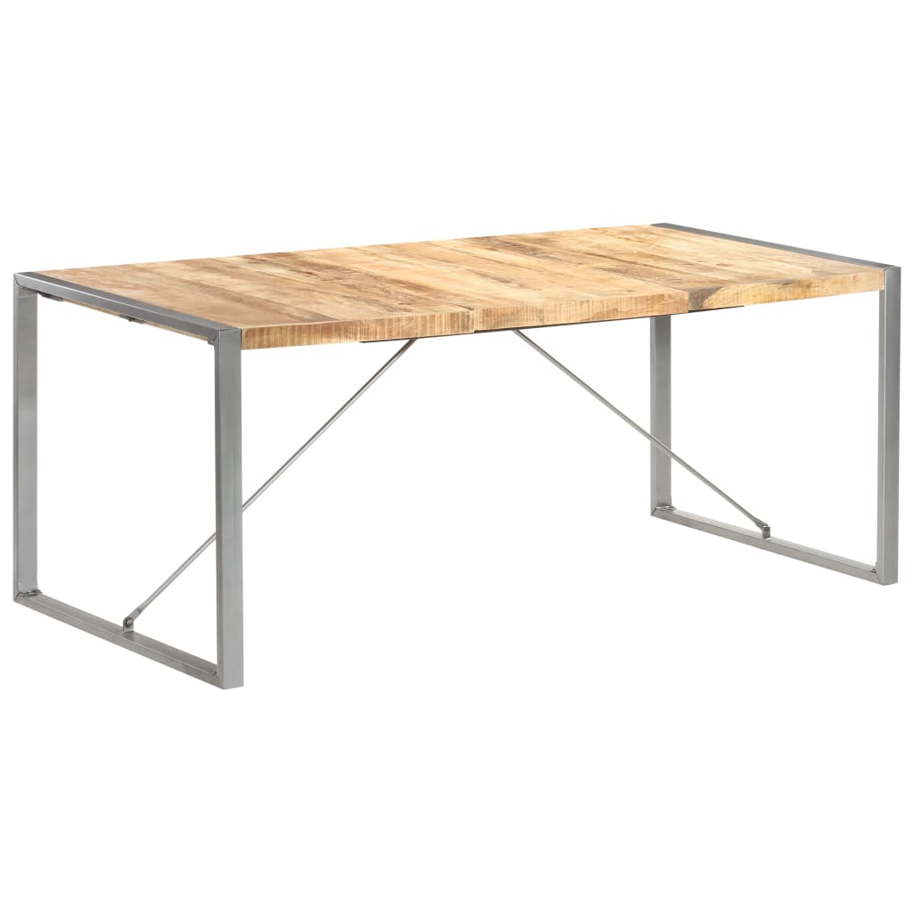 Dining table 180x90x75 cm rough mango solid wood