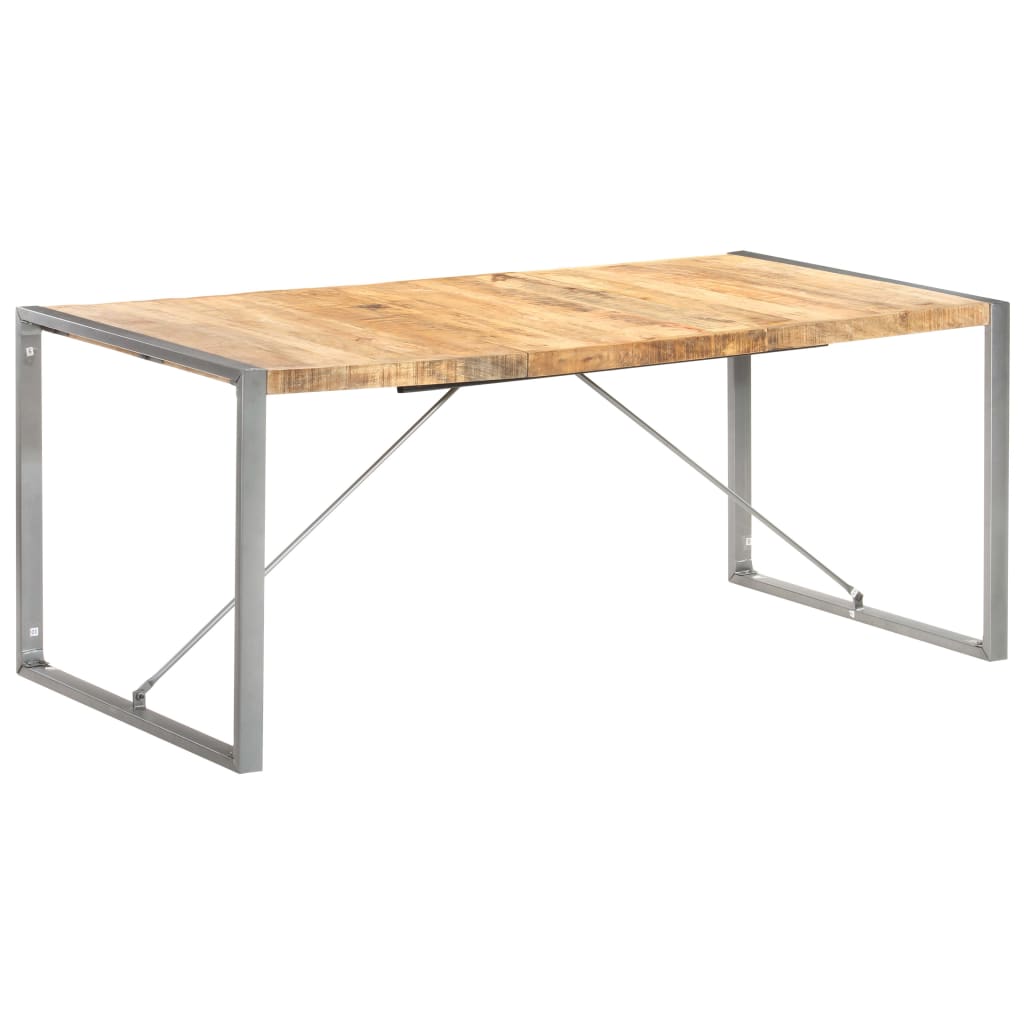 Dining table 180x90x75 cm rough mango solid wood