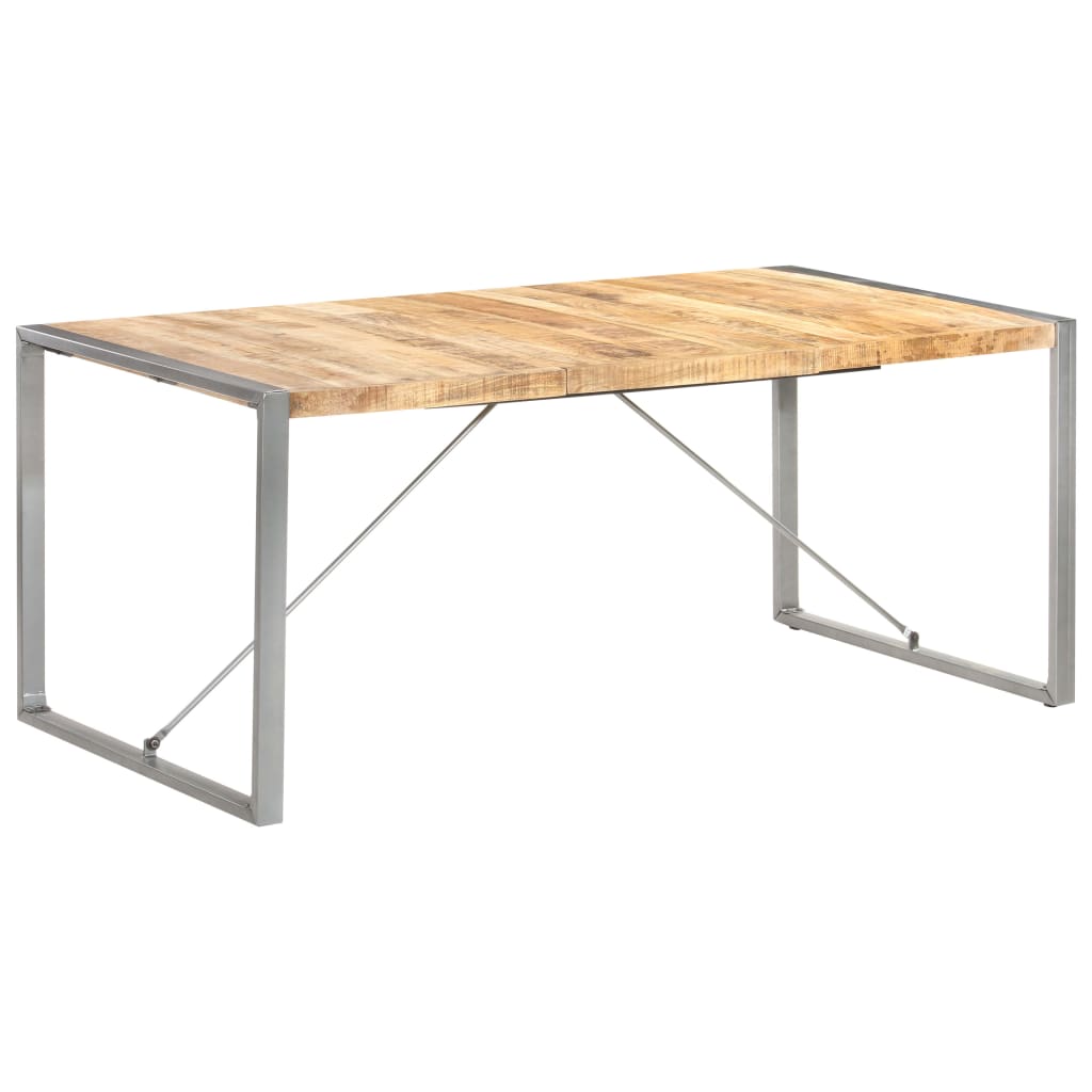 Dining table 180x90x75 cm rough mango solid wood