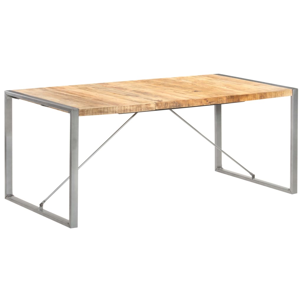 Dining table 180x90x75 cm rough mango solid wood
