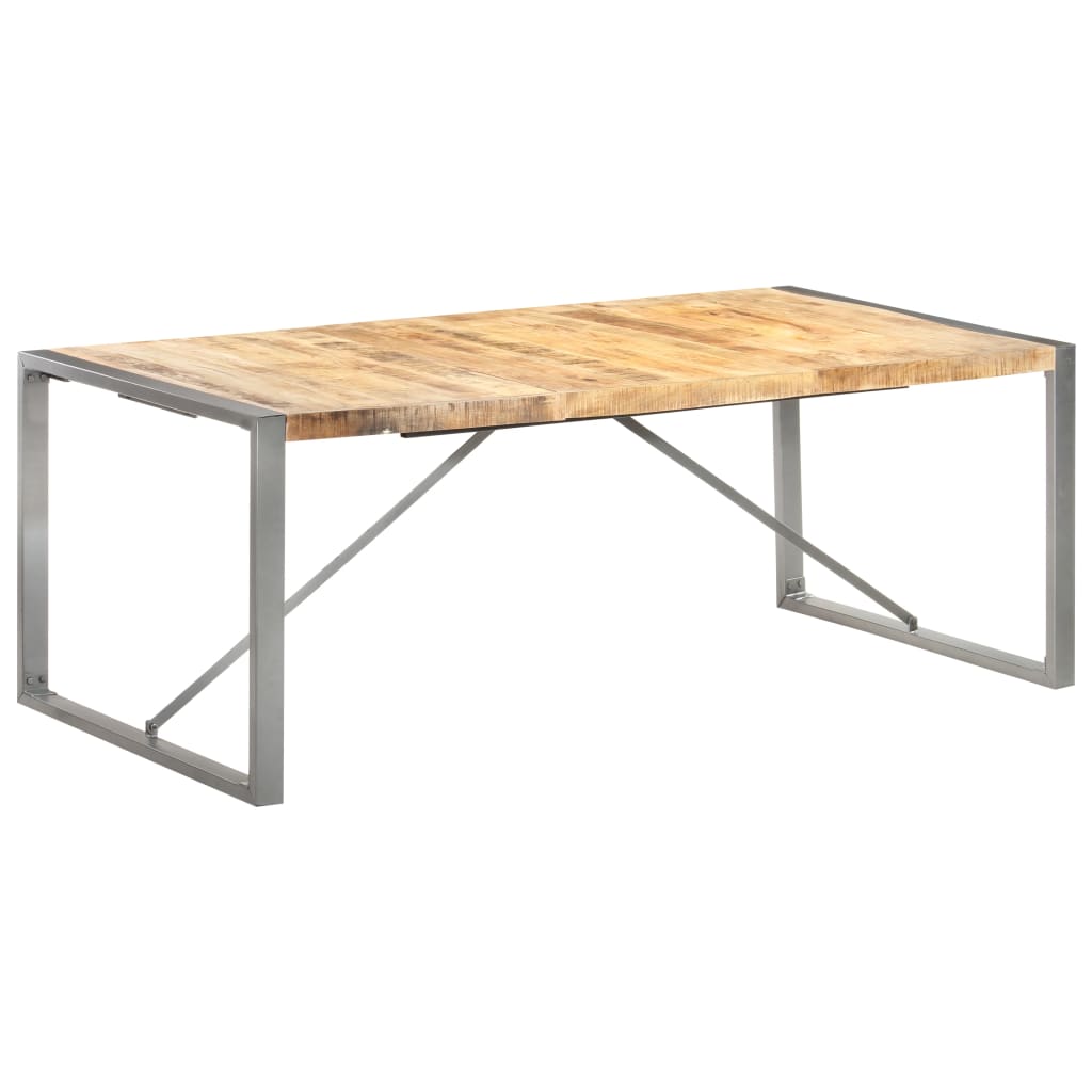 Dining table 200x100x75 cm rough mango solid wood