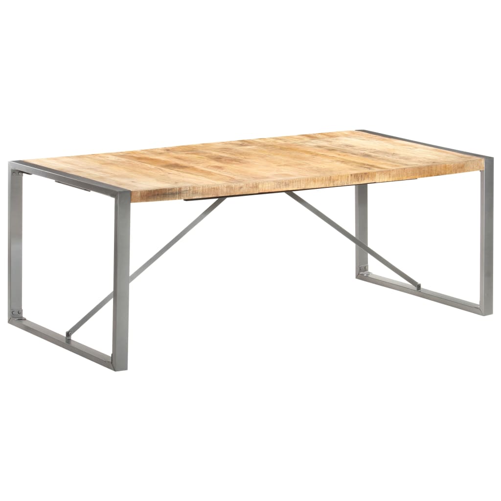 Dining table 200x100x75 cm rough mango solid wood