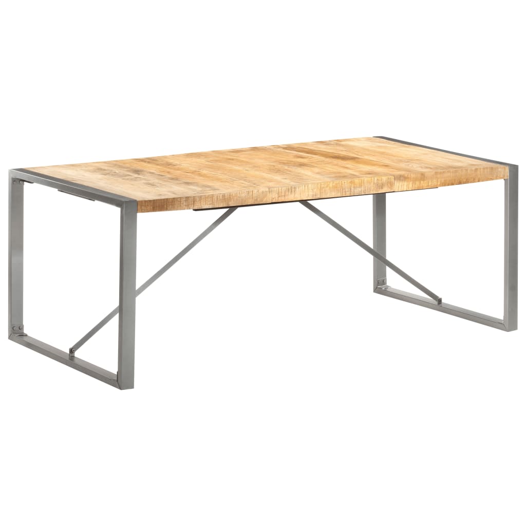 Dining table 200x100x75 cm rough mango solid wood