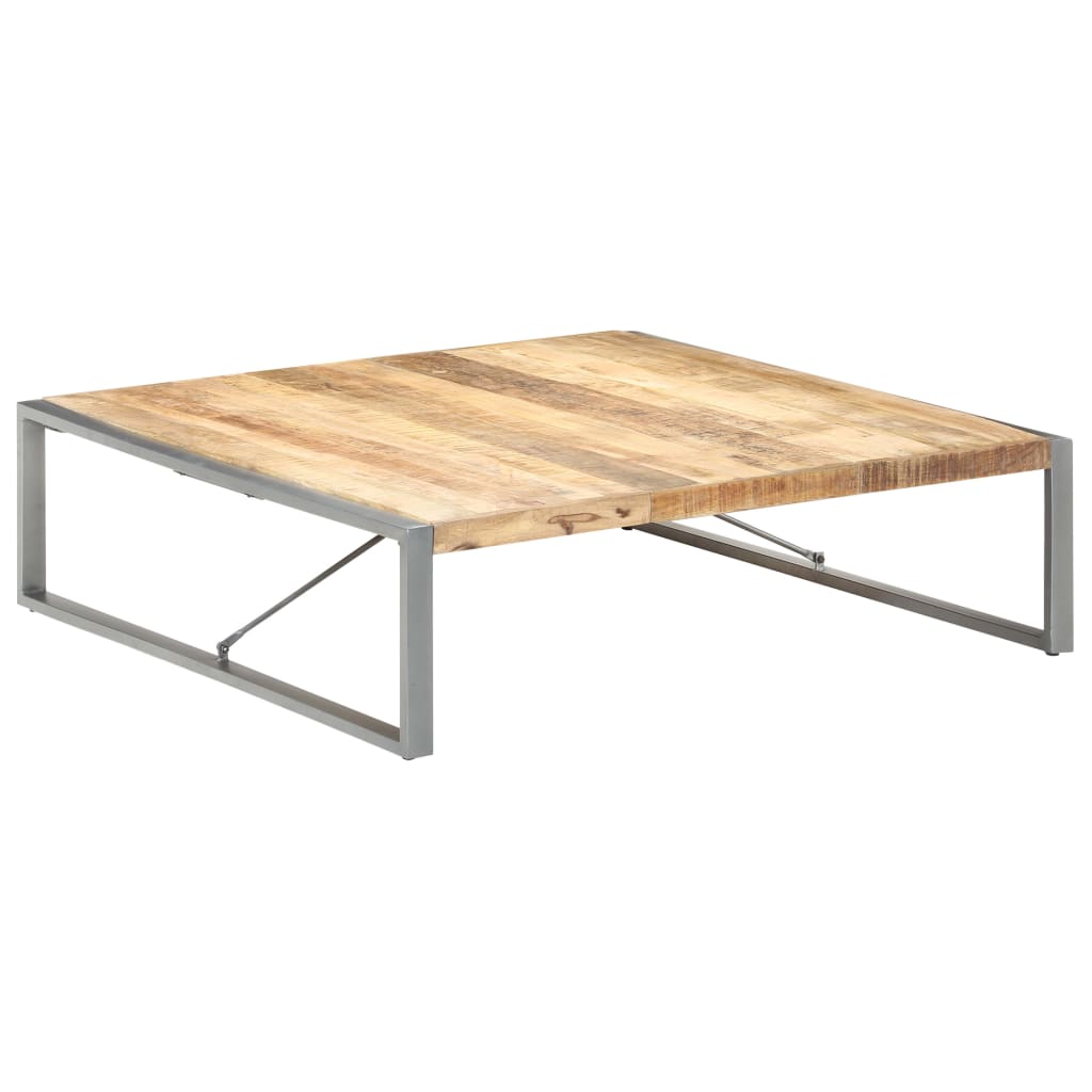 Couchtisch 140x140x40 cm Raues Mangoholz