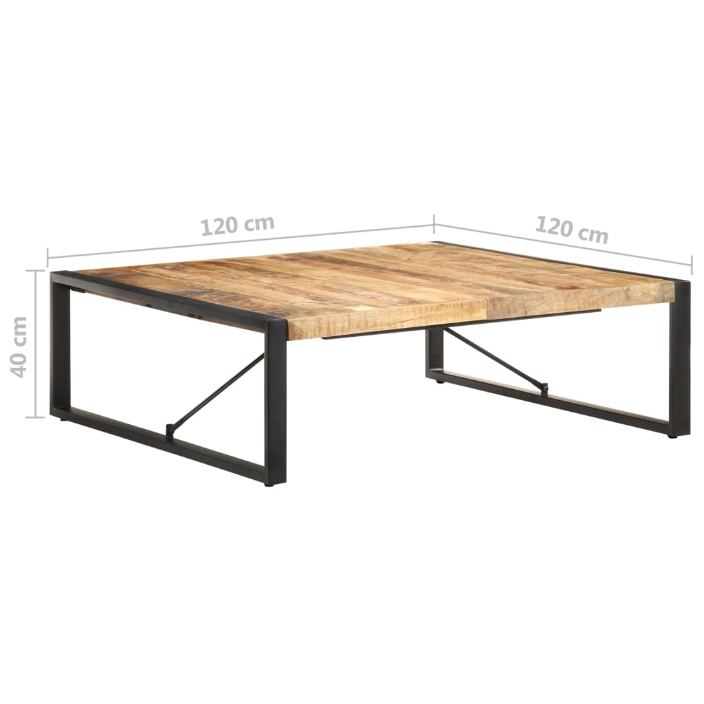Couchtisch 120x120x40 cm Raues Mangoholz