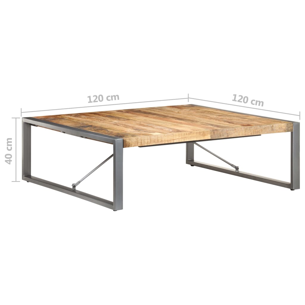 Couchtisch 120x120x40 cm Raues Mangoholz
