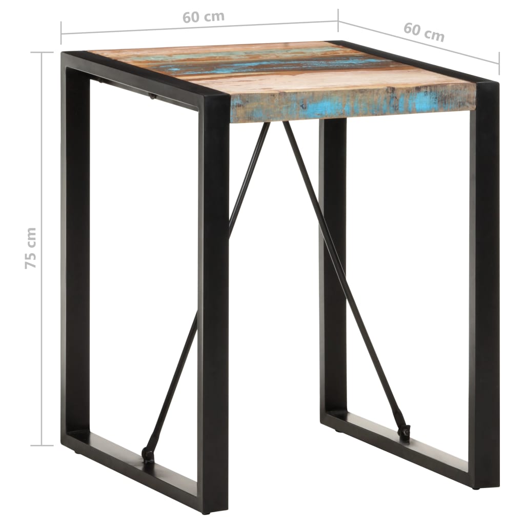 Dining table 60x60x75 cm Recycled solid wood