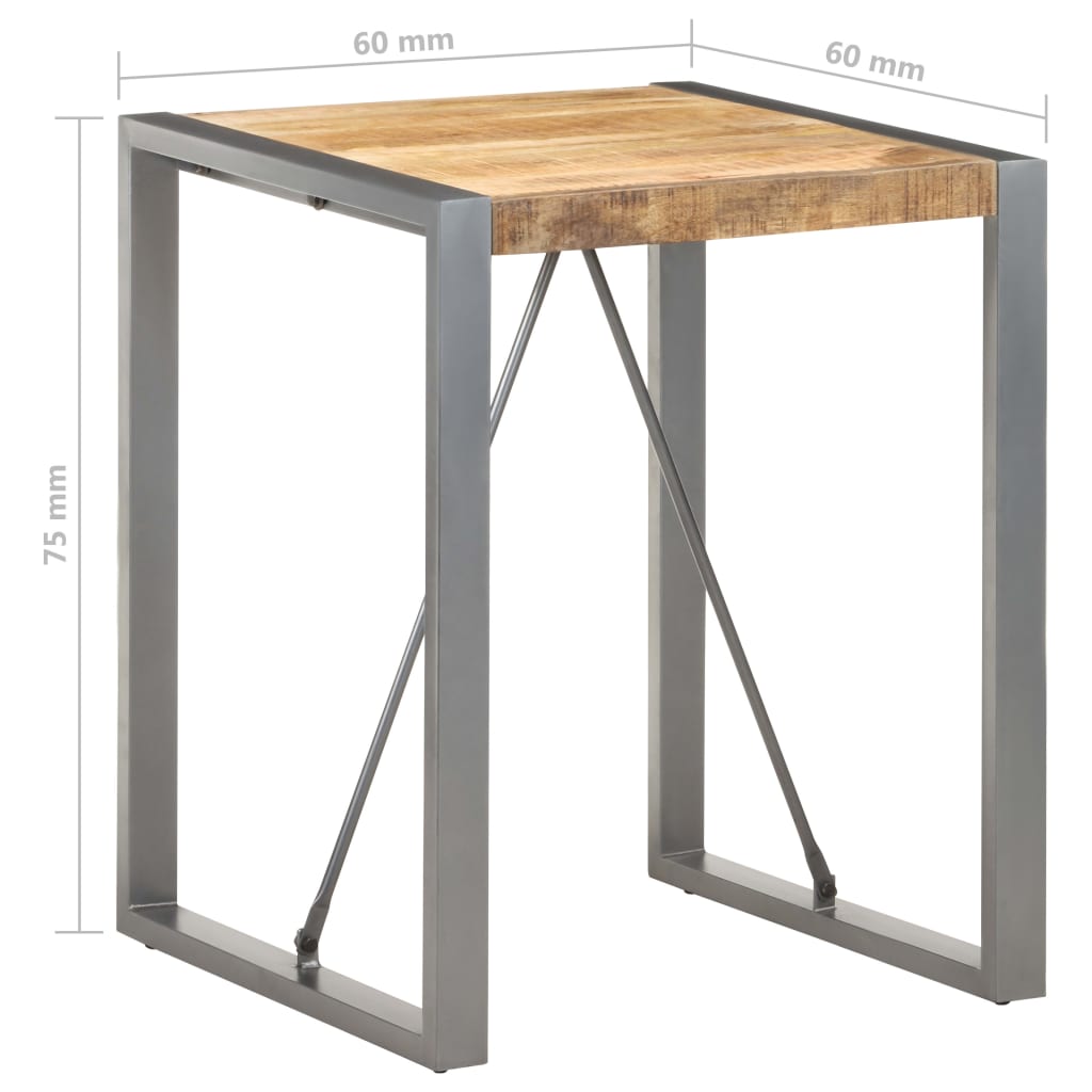 Dining table 60x60x75 cm rough mango solid wood