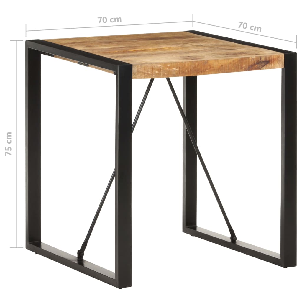 Dining table 70x70x75 cm rough mango solid wood