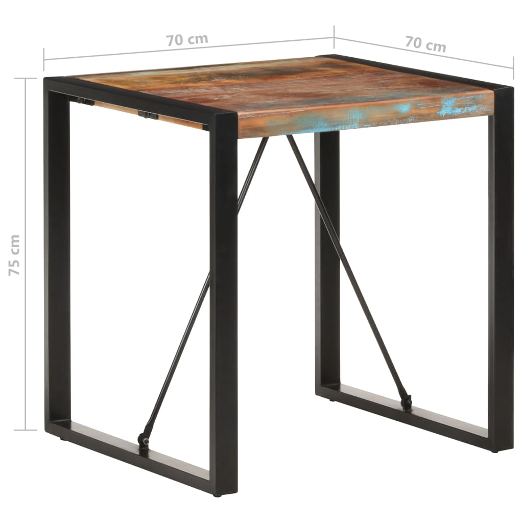 Dining table 70x70x75 cm Recycled solid wood