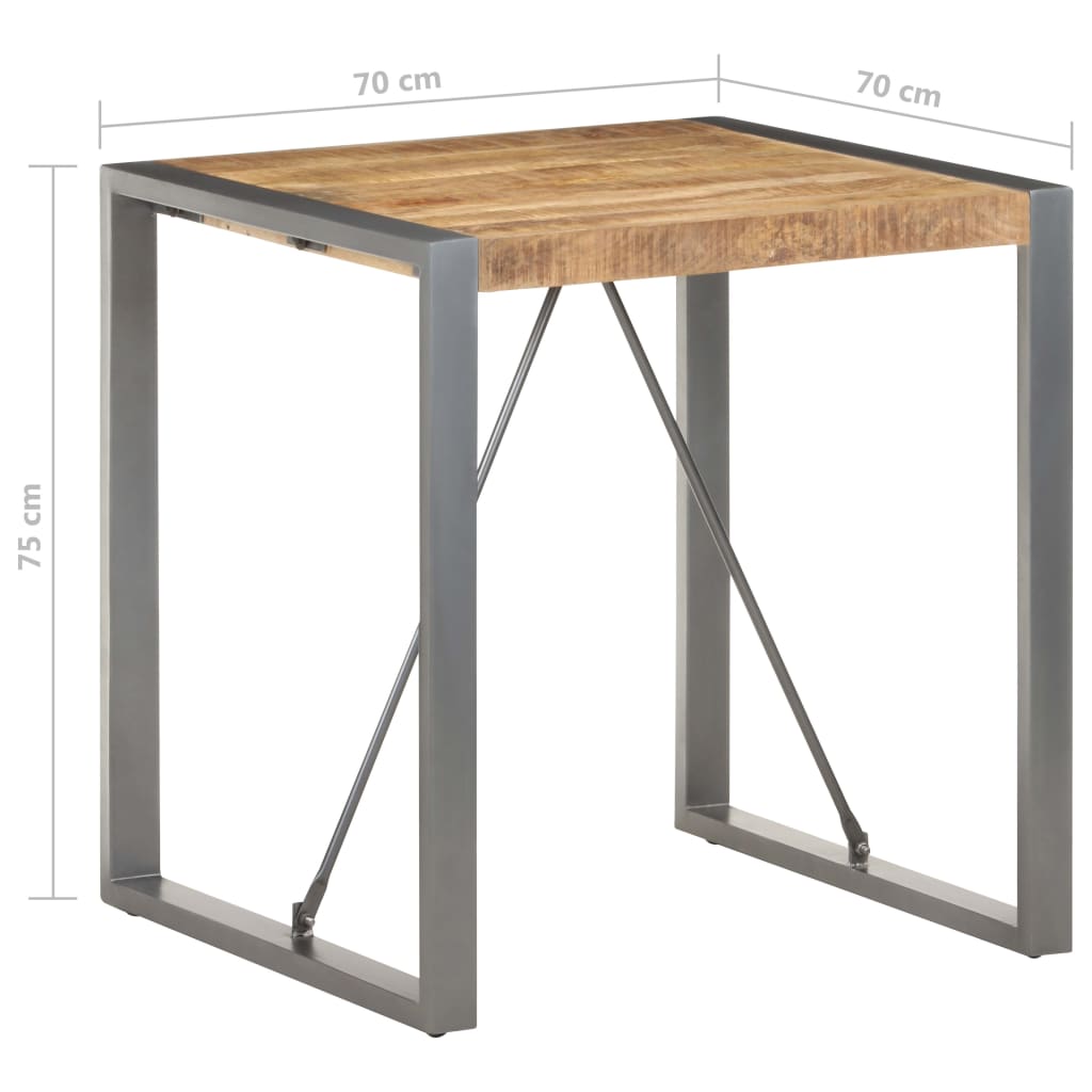 Dining table 70x70x75 cm rough mango solid wood