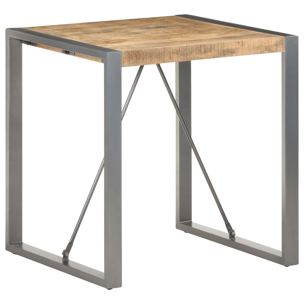 Dining table 70x70x75 cm rough mango solid wood