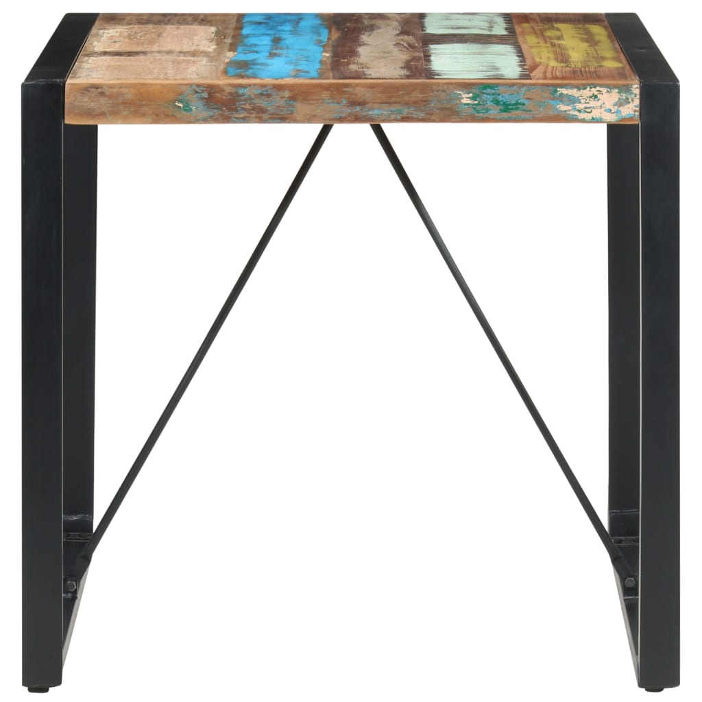 Dining table 80x80x75 cm solid reclaimed wood