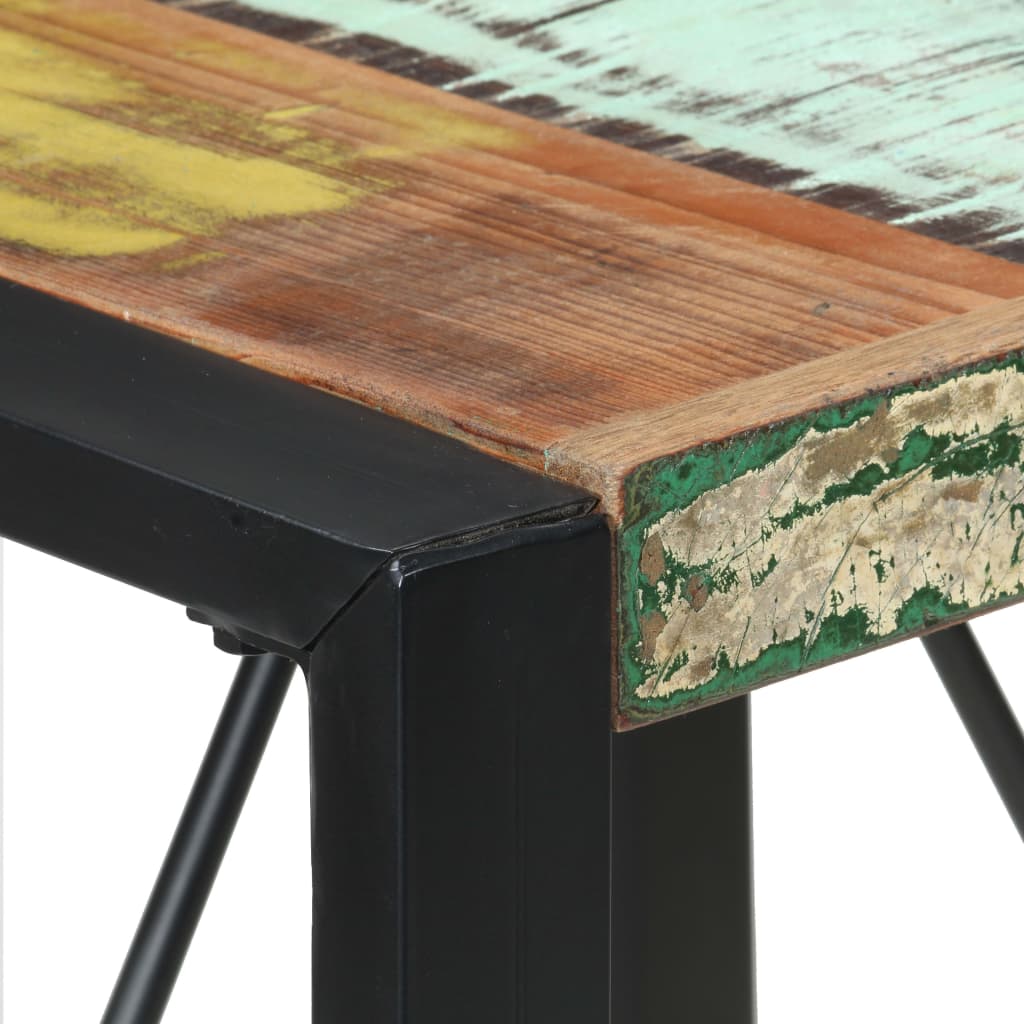 Dining table 80x80x75 cm solid reclaimed wood