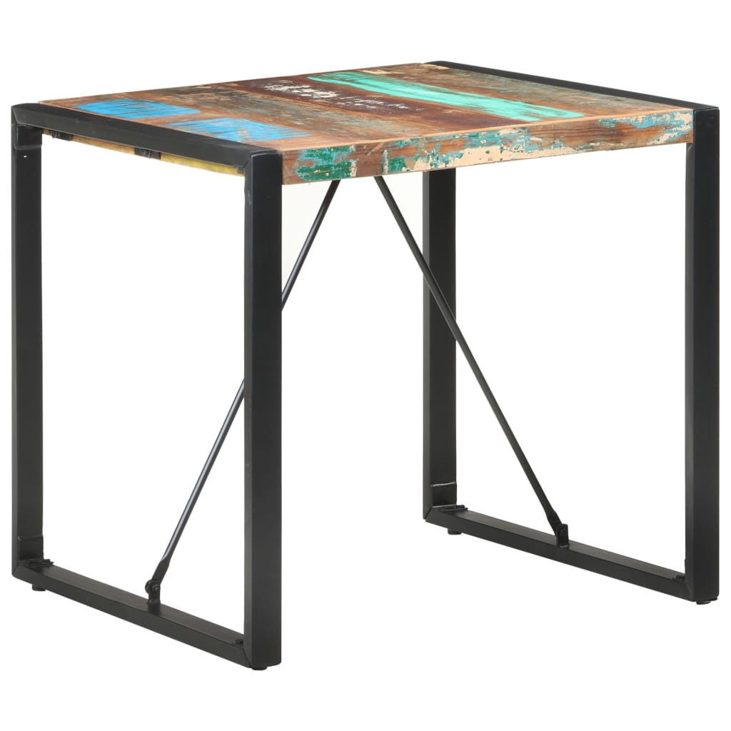 Dining table 80x80x75 cm solid reclaimed wood