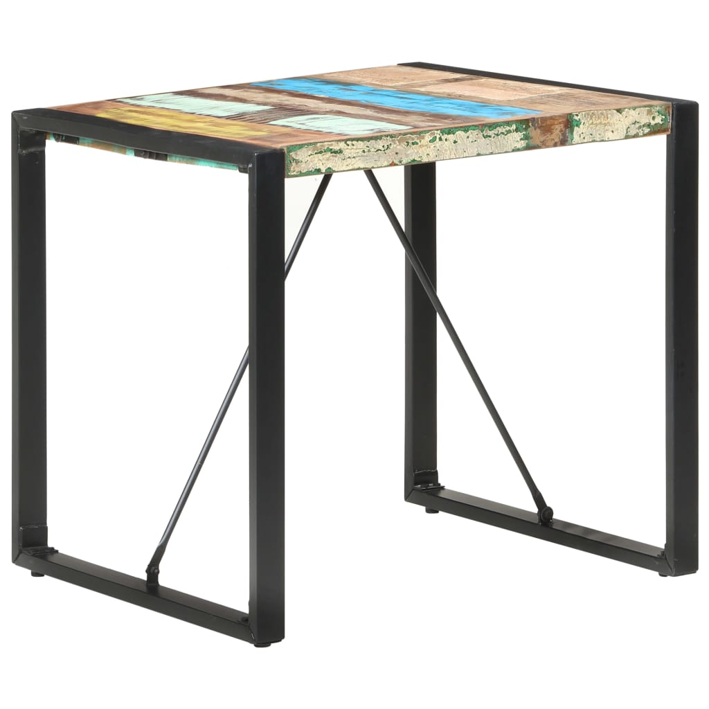 Dining table 80x80x75 cm solid reclaimed wood