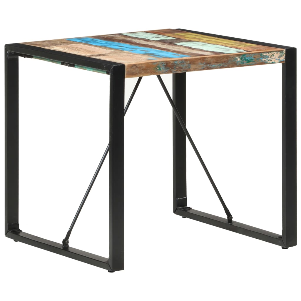 Dining table 80x80x75 cm solid reclaimed wood