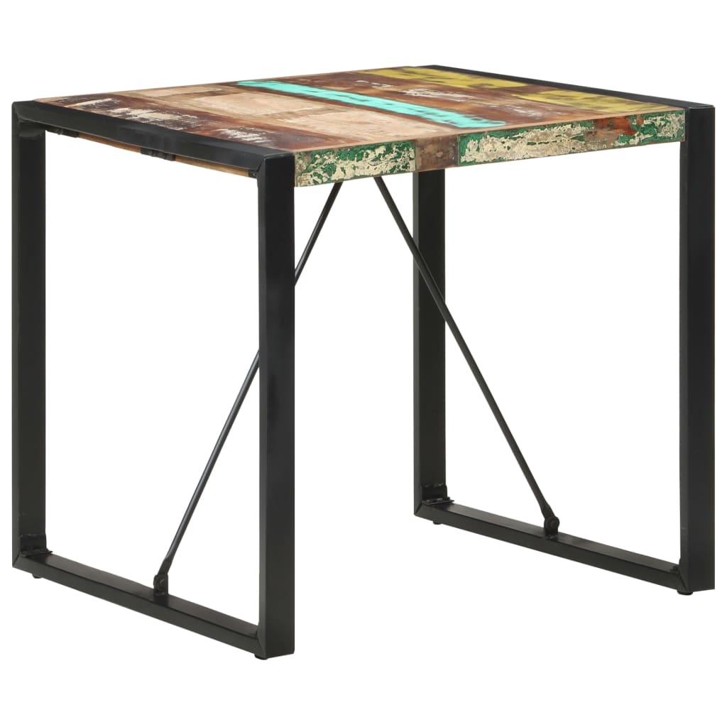 Dining table 80x80x75 cm solid reclaimed wood