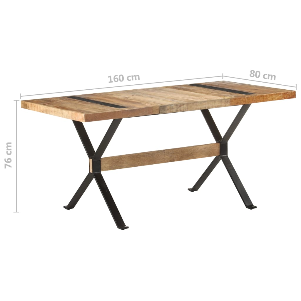 Table à manger 160x80x76 cm Bois de manguier brut