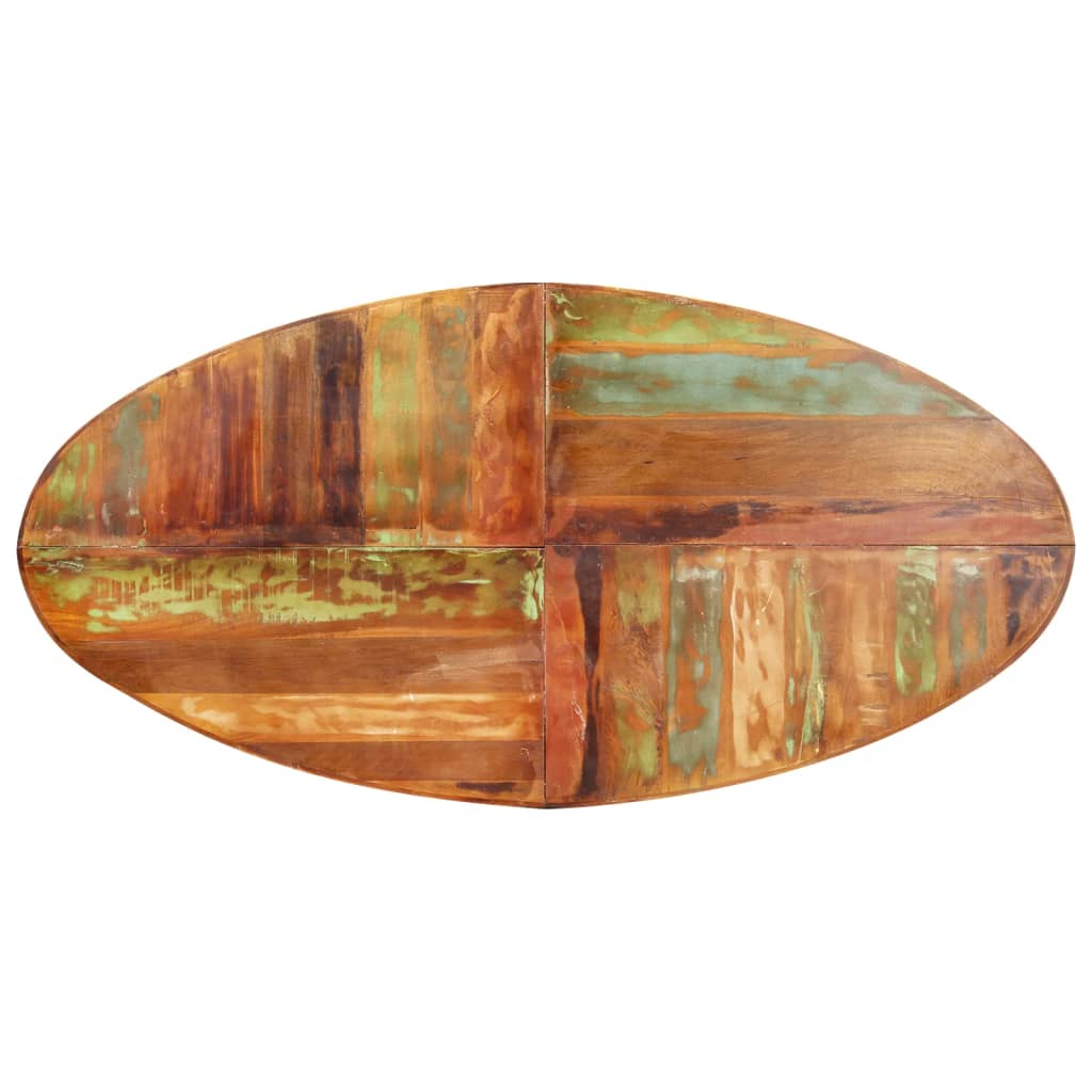 Table à manger ovale 200x100x75 cm en bois massif de récupération