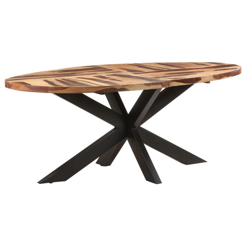 Table à manger ovale 200x100x75 cm en bois d'acacia