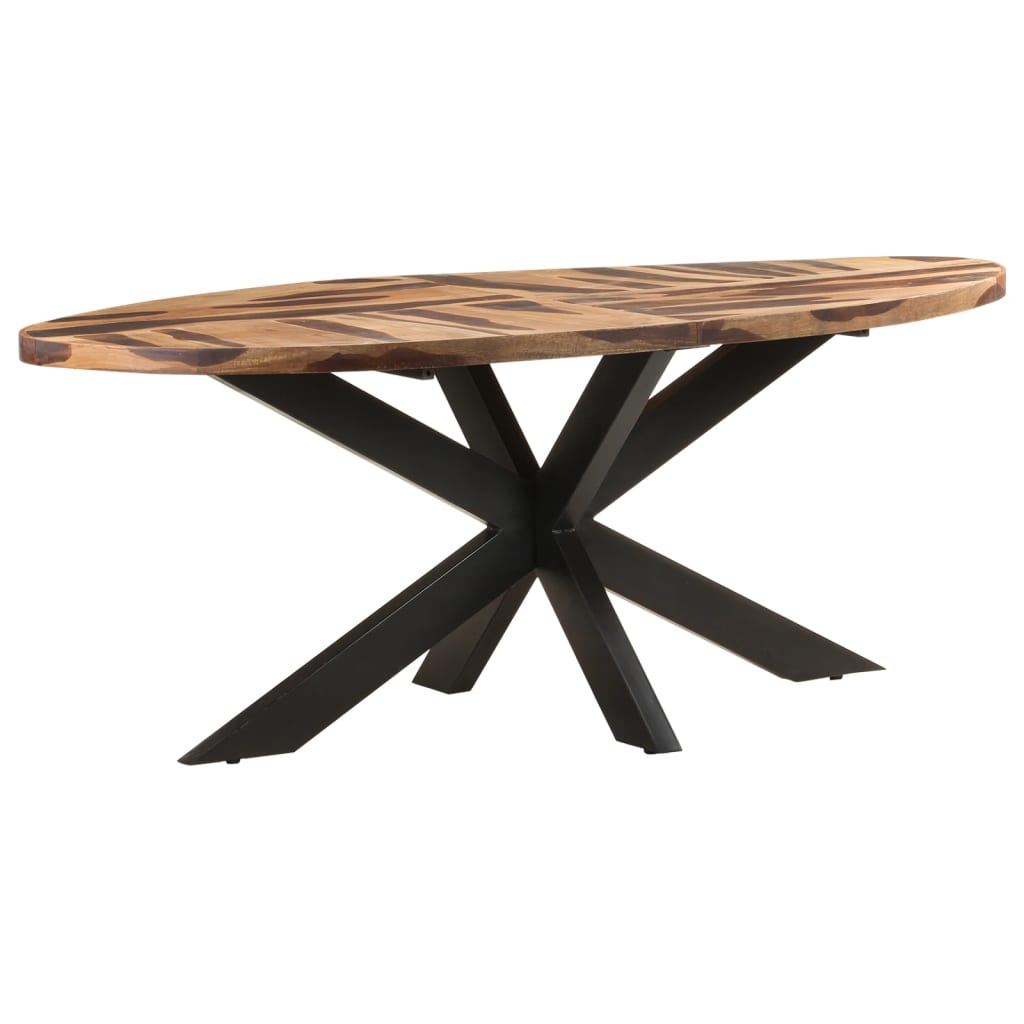 Table à manger ovale 200x100x75 cm en bois d'acacia