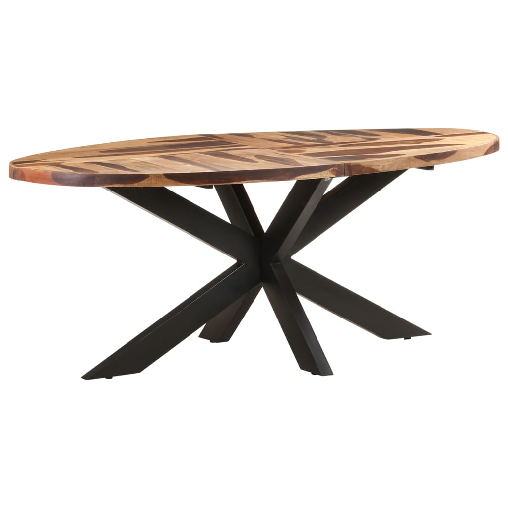 Table à manger ovale 200x100x75 cm en bois d'acacia