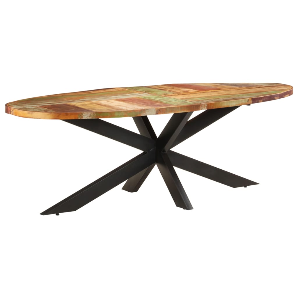 Dining table 240x100x75 cm solid reclaimed wood