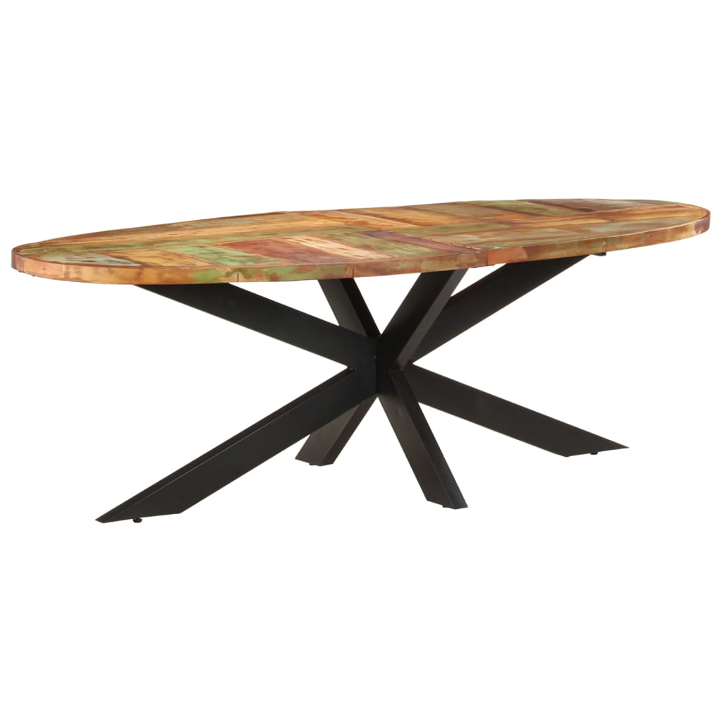 Dining table 240x100x75 cm solid reclaimed wood