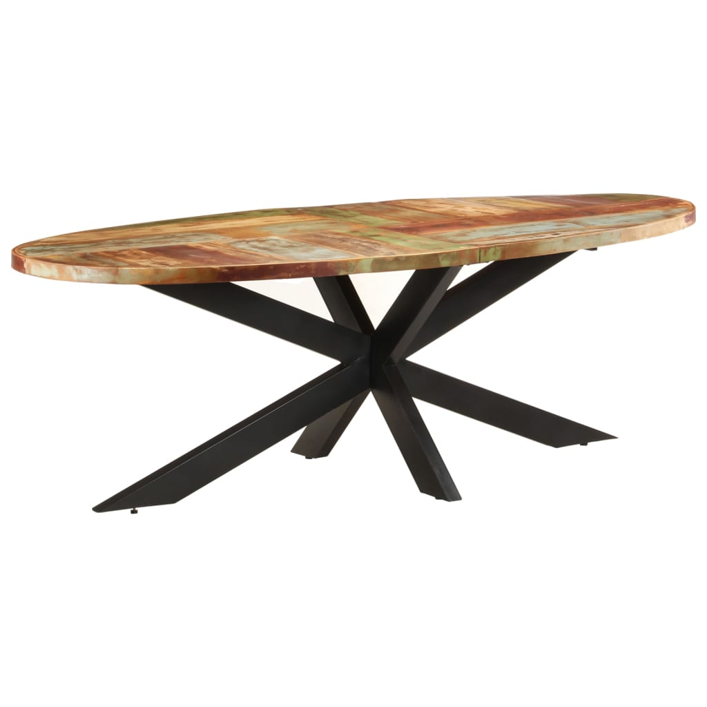 Dining table 240x100x75 cm solid reclaimed wood