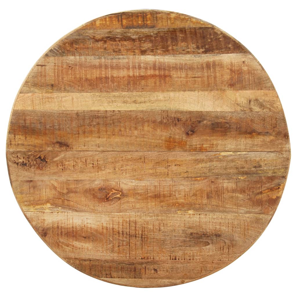 Table à manger ronde 100x100x75 cm en bois de manguier brut