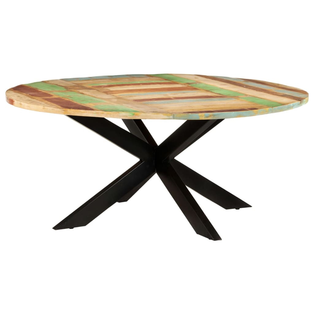 Table à manger ronde 175x75 cm en bois massif de récupération