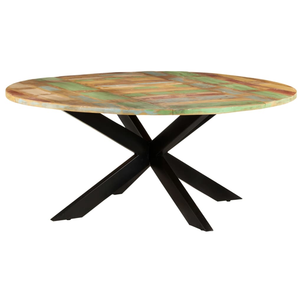 Table à manger ronde 175x75 cm en bois massif de récupération