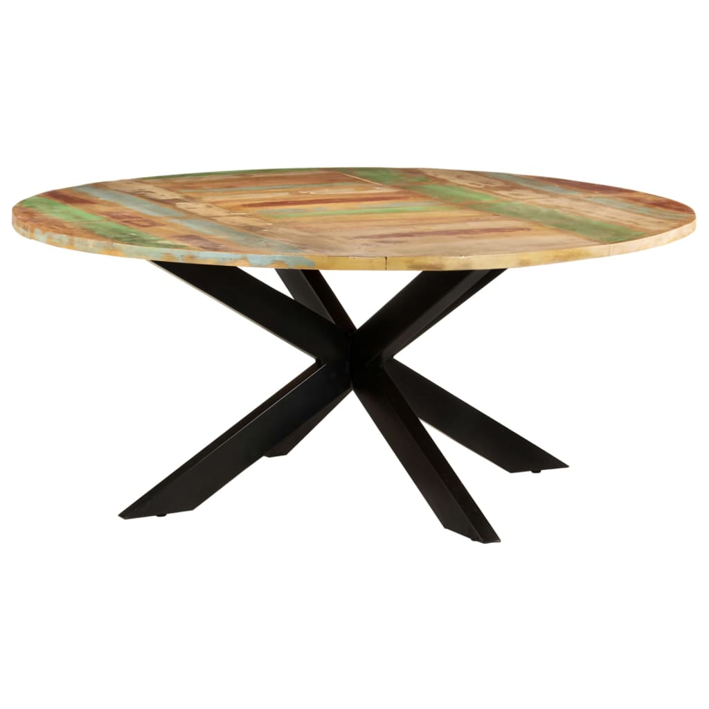 Table à manger ronde 175x75 cm en bois massif de récupération