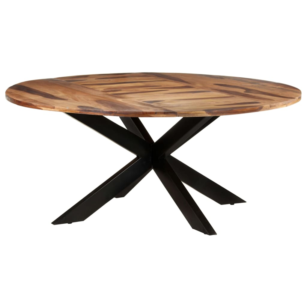 Table à manger ronde 175x75 cm en bois d'acacia couleur miel